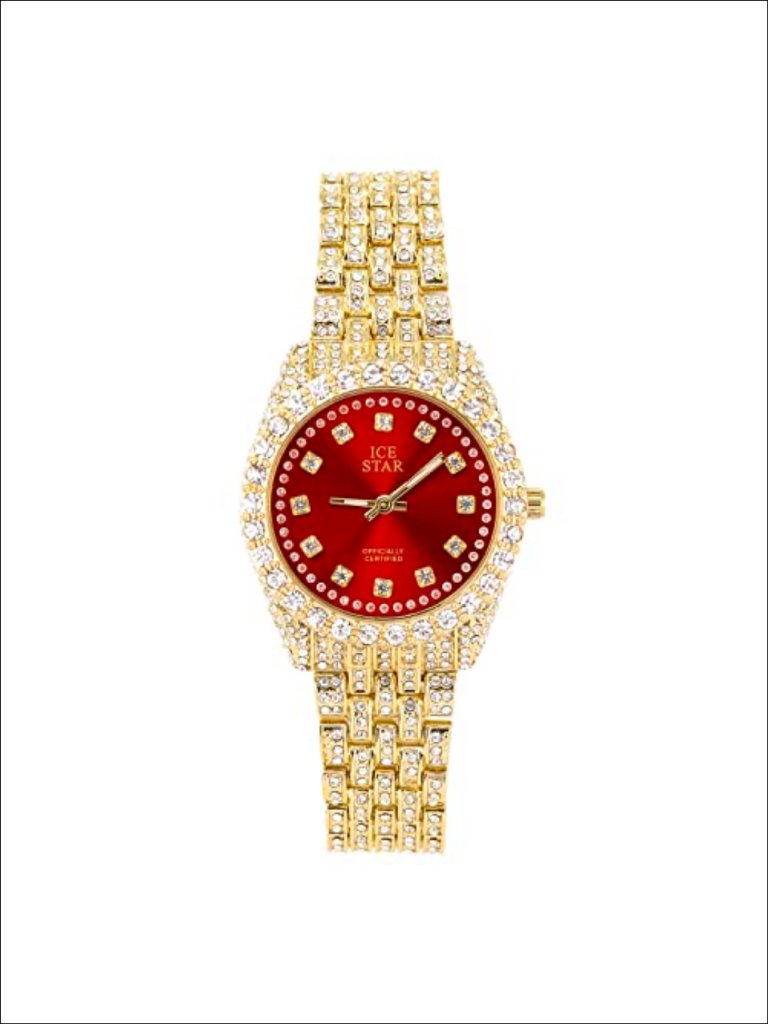 Techno Pave 32mm Iced Out Sleek Diamond Dial Watch For Women